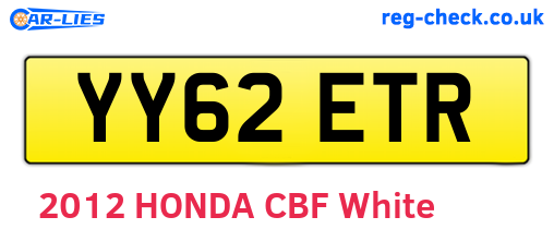 YY62ETR are the vehicle registration plates.