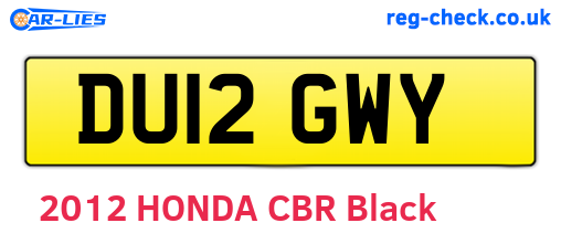 DU12GWY are the vehicle registration plates.