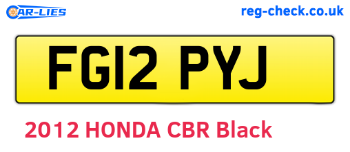 FG12PYJ are the vehicle registration plates.