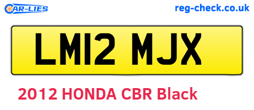 LM12MJX are the vehicle registration plates.
