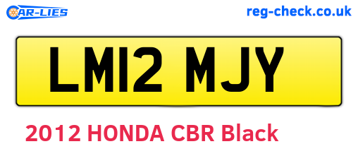 LM12MJY are the vehicle registration plates.