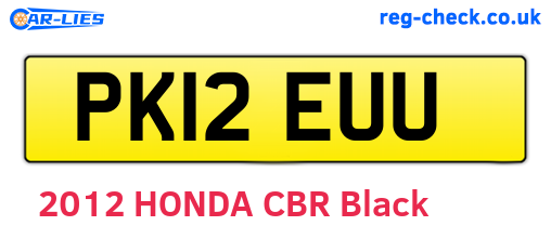 PK12EUU are the vehicle registration plates.