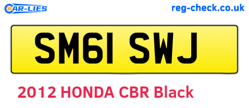 SM61SWJ are the vehicle registration plates.