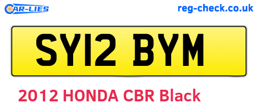 SY12BYM are the vehicle registration plates.