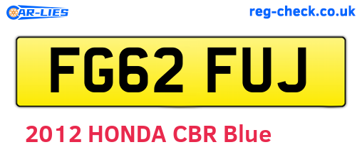 FG62FUJ are the vehicle registration plates.