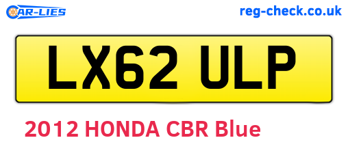 LX62ULP are the vehicle registration plates.