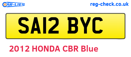 SA12BYC are the vehicle registration plates.