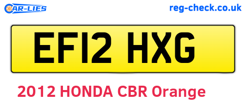 EF12HXG are the vehicle registration plates.