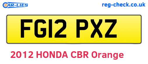 FG12PXZ are the vehicle registration plates.
