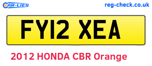 FY12XEA are the vehicle registration plates.