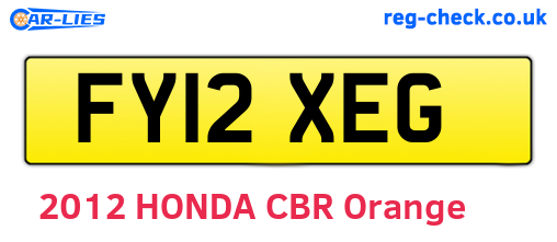 FY12XEG are the vehicle registration plates.