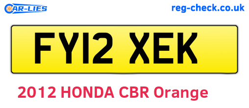 FY12XEK are the vehicle registration plates.