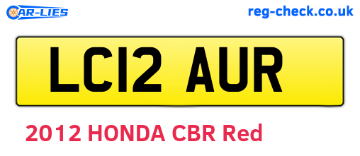 LC12AUR are the vehicle registration plates.