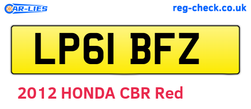 LP61BFZ are the vehicle registration plates.