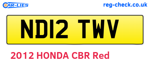 ND12TWV are the vehicle registration plates.