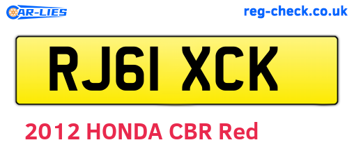 RJ61XCK are the vehicle registration plates.