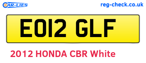 EO12GLF are the vehicle registration plates.
