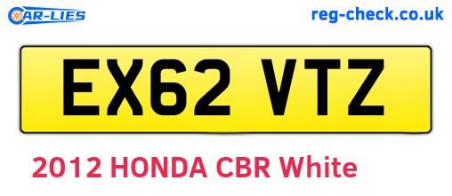 EX62VTZ are the vehicle registration plates.