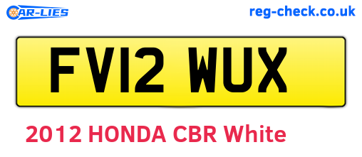 FV12WUX are the vehicle registration plates.