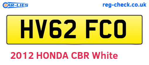 HV62FCO are the vehicle registration plates.
