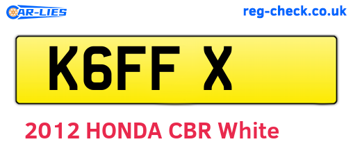 K6FFX are the vehicle registration plates.