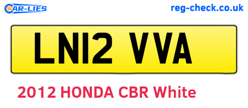 LN12VVA are the vehicle registration plates.