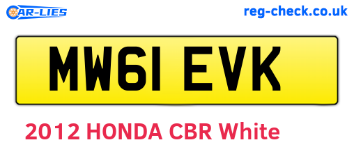 MW61EVK are the vehicle registration plates.