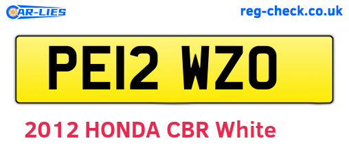 PE12WZO are the vehicle registration plates.