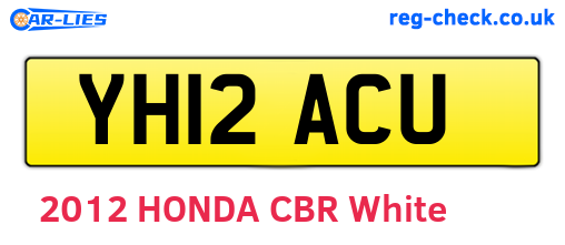 YH12ACU are the vehicle registration plates.