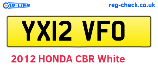 YX12VFO are the vehicle registration plates.