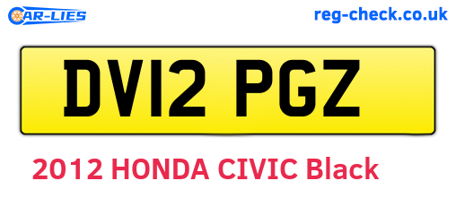 DV12PGZ are the vehicle registration plates.