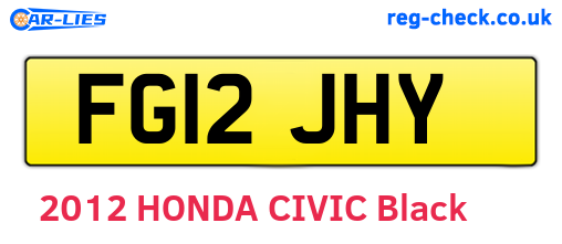 FG12JHY are the vehicle registration plates.