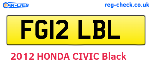 FG12LBL are the vehicle registration plates.