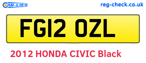 FG12OZL are the vehicle registration plates.