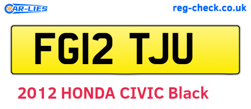 FG12TJU are the vehicle registration plates.