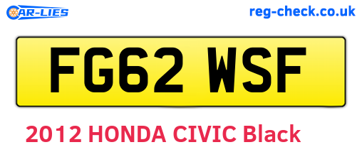 FG62WSF are the vehicle registration plates.