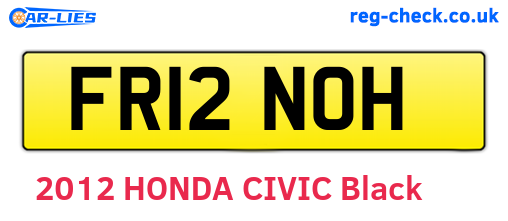 FR12NOH are the vehicle registration plates.