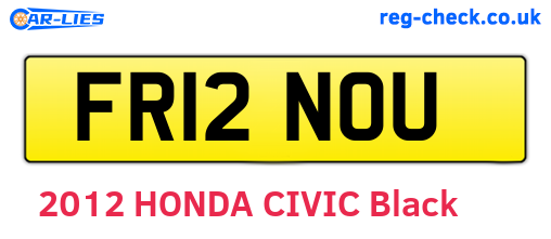 FR12NOU are the vehicle registration plates.