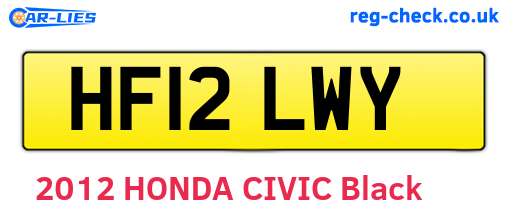 HF12LWY are the vehicle registration plates.