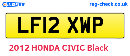 LF12XWP are the vehicle registration plates.