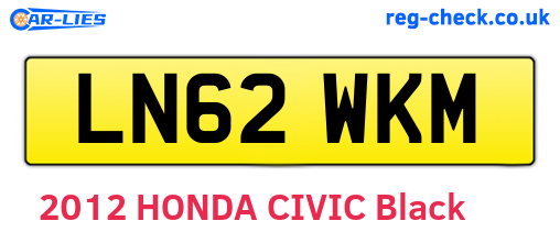 LN62WKM are the vehicle registration plates.