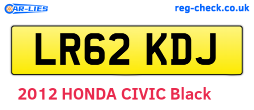 LR62KDJ are the vehicle registration plates.