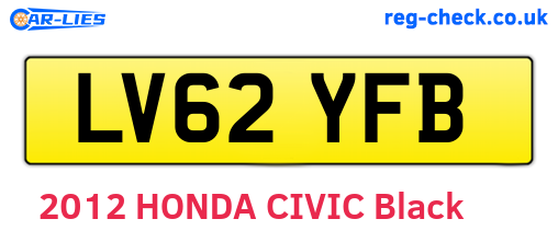 LV62YFB are the vehicle registration plates.