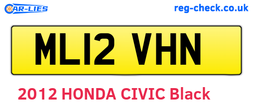 ML12VHN are the vehicle registration plates.