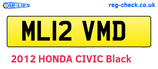 ML12VMD are the vehicle registration plates.