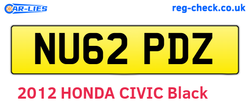 NU62PDZ are the vehicle registration plates.