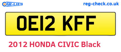 OE12KFF are the vehicle registration plates.