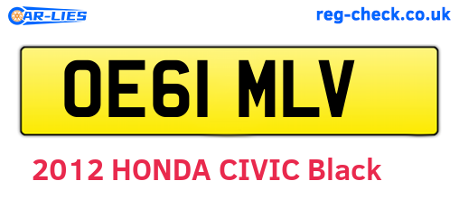 OE61MLV are the vehicle registration plates.