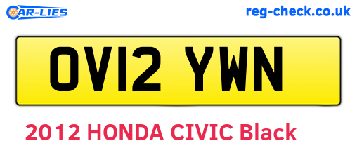 OV12YWN are the vehicle registration plates.