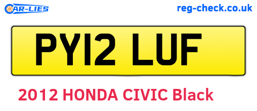 PY12LUF are the vehicle registration plates.